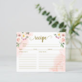Roze Blush Bloem Gouden Bruiloftsreceptie Recept (Staand voorkant)