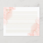 Roze Blush Bloem Gouden Bruiloftsreceptie Recept (Achterkant)