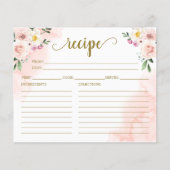 Roze Blush Bloem Gouden Bruiloftsreceptie Recept (Voorkant)