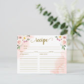 Roze Blush Bloem Gouden Bruiloftsreceptie Recept (Staand voorkant)