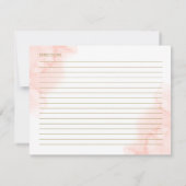 Roze Blush Bloem Gouden Bruiloftsreceptie Recept (Achterkant)