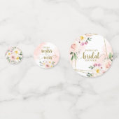 Roze Blush Bloem Gouden Geometrische Bruiloft Confetti (Voorkanten)