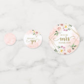 Roze Blush Bloem Gouden Geometrische Bruiloft Confetti (Achterkanten)