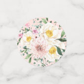 Roze Blush Bloem Gouden Geometrische Bruiloft Confetti (Kleine voorkant)