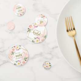 Roze Blush Bloem Gouden Geometrische Bruiloftsdouc Confetti