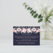 Roze Blush Bloem - Navy | Informatiekaartje (Staand voorkant)