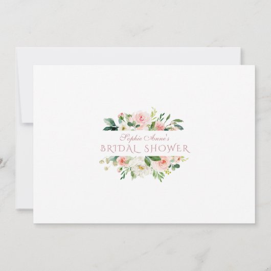 Roze Blush Bloem Roze Goud Foto Bruidsdouche Save The Date (Achterkant)