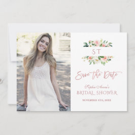 Roze Blush Bloem Roze Gouden Bruidsdouche Foto Save The Date