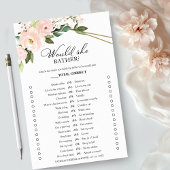 Roze Blush Bloem "Zou Zij Liever" Spel Flyer