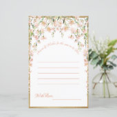 Roze Blush Bloemachtige Bruiloftswensen Spel (Staand voorkant)