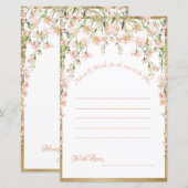 Roze Blush Bloemachtige Bruiloftswensen Spel (Voorkant / Achterkant)