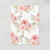 Roze Blush Bloemen Baby Meisje Douche Breng een Bo Informatiekaartje (Achterkant)