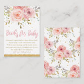 Roze Blush Bloemen Baby Meisje Douche Breng een Bo Informatiekaartje (Voorkant / Achterkant)