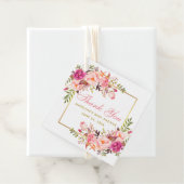 Roze Blush Bloemen Baby shower Goud Lijst Dank u Bedankjes Labels (In situ)