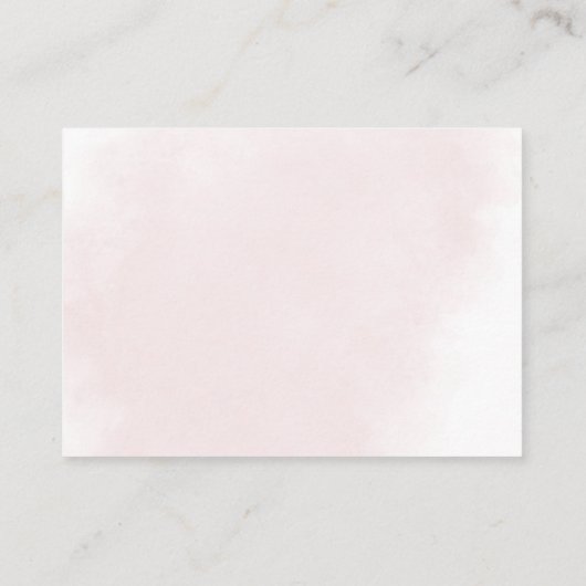 Roze Blush Bloemen Baby shower Luier Raffle Informatiekaartje (Achterkant)