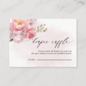 Roze Blush Bloemen Baby shower Luier Raffle Informatiekaartje (Voorkant)