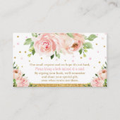 Roze Blush Bloemen Baby shower Meisje Bring a Book Informatiekaartje (Voorkant)