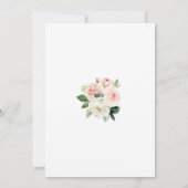 Roze Blush Bloemen Bloeien Gouden Kruis Doop Kaart (Achterkant)