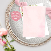 Roze, Blush Bloemen Bruiloft Details Receptie Informatiekaartje