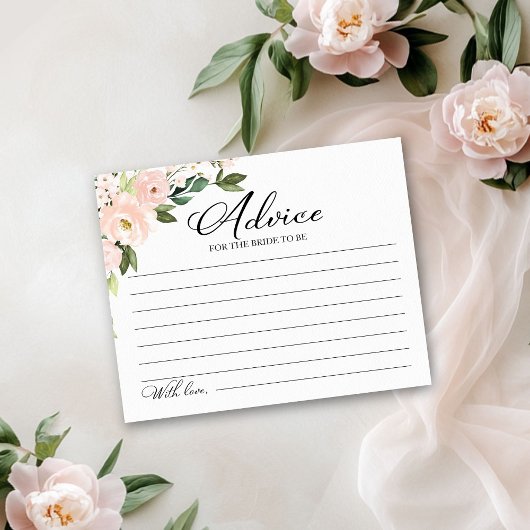 Roze Blush Bloemen Bruiloft Feest Advieskaarten