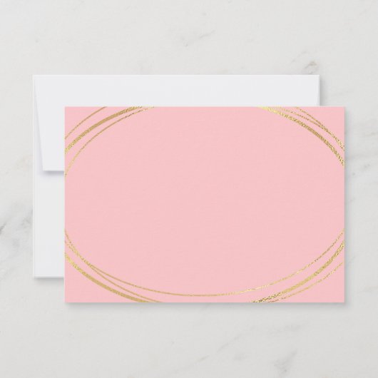 Roze Blush Bloemen Bruiloft Receptie Kaart (Achterkant)