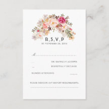 Roze Blush Bloemen Bruiloft RSVP