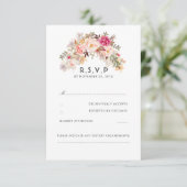Roze Blush Bloemen Bruiloft RSVP Kaartje (Staand voorkant)