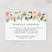 Roze Blush Bloemen Cadeau Bruid DISPLAY SHOWER Informatiekaartje (Voorkant)
