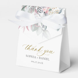 Roze Blush Bloemen Eucalyptus Botanische Huwelijk Bedankdoosjes