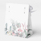 Roze Blush Bloemen Eucalyptus Botanische Huwelijk Bedankdoosjes (Achterkant)