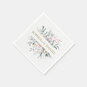 Roze Blush Bloemen Eucalyptus Botanische Huwelijk Servet (Hoek)