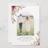 Roze Blush Bloemen Fotografie Bijbel Verse Bruilof Save The Date (Achterkant)
