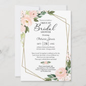 Roze Blush Bloemen Geometrische aandrijving door V Kaart (Voorkant)