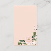 Roze Blush Bloemen Geometrische bruiloft QR RSVP Informatiekaartje (Achterkant)