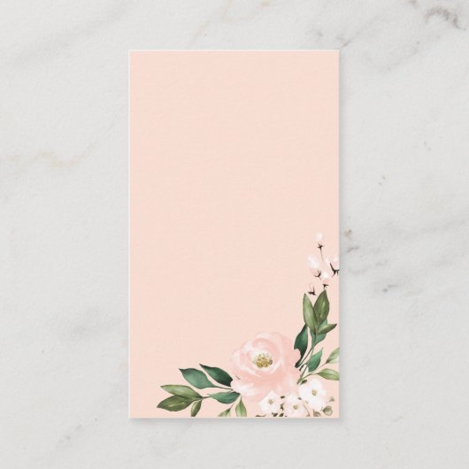 Roze Blush Bloemen Geometrische bruiloft QR RSVP Informatiekaartje (Achterkant)