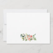 Roze Blush Bloemen Goud Bruiloft Dank u Bedankkaart (Achterkant)