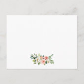 Roze Blush Bloemen Goud Bruiloft Details Invoegen Briefkaart (Achterkant)