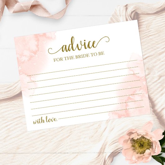 Roze Blush Bloemen Goud Geometrisch Waterverf Advi Briefkaart