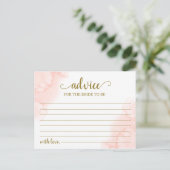 Roze Blush Bloemen Goud Geometrisch Waterverf Advi Briefkaart (Staand voorkant)