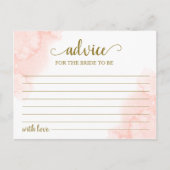 Roze Blush Bloemen Goud Geometrisch Waterverf Advi Briefkaart (Voorkant)