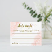 Roze Blush Bloemen Goud Geometrische Datum Nacht I Briefkaart (Staand voorkant)