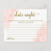 Roze Blush Bloemen Goud Geometrische Datum Nacht I Briefkaart (Voorkant)