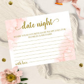 Roze Blush Bloemen Goud Geometrische Datum Nacht I Briefkaart