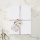 Roze Blush Bloemen Goud Geometrische Favor Dank u Cadeaulabel (Met Touw)