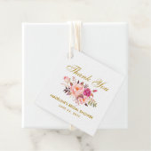 Roze Blush Bloemen Goud Vrijgezellenfeest Dank u Bedankjes Labels (In situ)