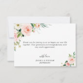 Roze Blush Bloemen Groene Bloemstukken Bedankkaart (Achterkant)