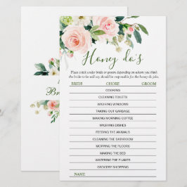 Roze Blush Bloemen Groene Bruidsdouche Spel