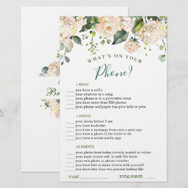 Roze Blush Bloemen Groene Bruiloftsshower Spel