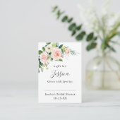 Roze Blush Bloemen Groeneweide Display Douche Informatiekaartje (Staand voorkant)