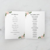 Roze Blush Bloemen Huwelijksceremonie Programma (Binnen)